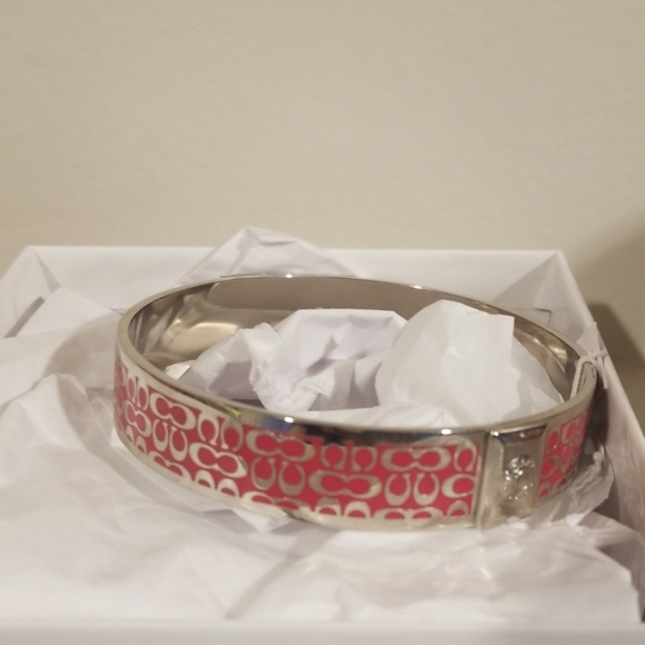 Coach Jewelry - NWT Coach bracelet Red and Silver